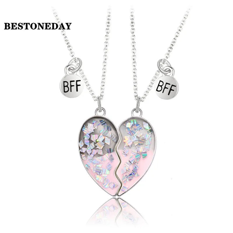 Cartoon Pendant Chain Magnet Necklace 2Pcs
