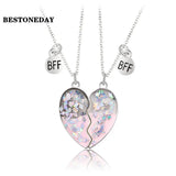 Cartoon Pendant Chain Magnet Necklace 2Pcs
