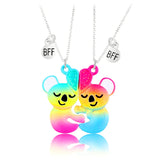 Cartoon Pendant Chain Magnet Necklace 2Pcs