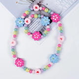 Kids Cartoon Wooden Flower Animal Jewelry Set for Girls