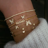 CZ Butterfly Charm Bracelet Dainty Jewelry