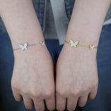 CZ Butterfly Charm Bracelet Dainty Jewelry