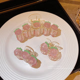Japanese Sweet Peach Hairpin Transparent Pink Clip