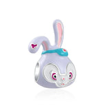 925 Sterling Silver Rabbit Bear Mushroom Cup Charm Bead for Bracelet