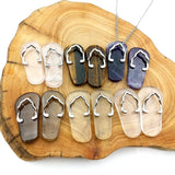 Silver Plated Slipper Pendant with Amethyst & Rose Quartz Gemstones