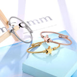 Star Shape Bangle Adjustable Bracelet Stainless Steel Wire Jewelry