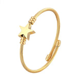 Star Shape Bangle Adjustable Bracelet Stainless Steel Wire Jewelry