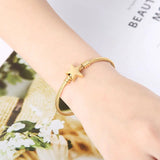 Star Shape Bangle Adjustable Bracelet Stainless Steel Wire Jewelry