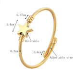 Star Shape Bangle Adjustable Bracelet Stainless Steel Wire Jewelry