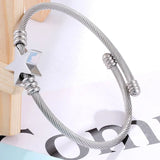 Star Shape Bangle Adjustable Bracelet Stainless Steel Wire Jewelry
