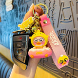 Duck Keychain Cartoon Animal Key Holder Women Couple Bag Car Pendant Key Ring