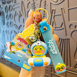 Duck Keychain Cartoon Animal Key Holder Women Couple Bag Car Pendant Key Ring