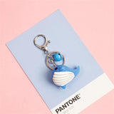 3D Dolphin Whale Alloy Keychain Bell Pendant Men Women Backpack Jewelry