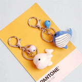 3D Dolphin Whale Alloy Keychain Bell Pendant Men Women Backpack Jewelry
