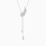Element Feather Crystal Shape Necklace for Women