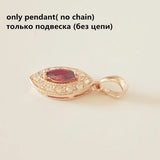 585 Rose Jewelry Egg Shape Red Cubic Zircon Necklace Pendant
