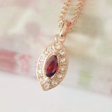 585 Rose Jewelry Egg Shape Red Cubic Zircon Necklace Pendant