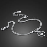 925 Sterling Silver Mickey Charm Anklet Foot Chain Girl Jewelry Gift