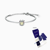 Yellow Crystal Cutie Lucky Cat Dubai Bracelet Women's Chain