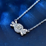 D Moissanite Necklace 925 Sterling Silver Women Bride Wedding Jewelry