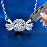 D Moissanite Necklace 925 Sterling Silver Women Bride Wedding Jewelry