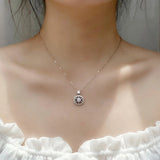D Moissanite Necklace 925 Sterling Silver Pendant Necklaces For Women
