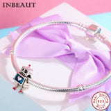 925 Sterling Silver Robot Charm Beads for Women