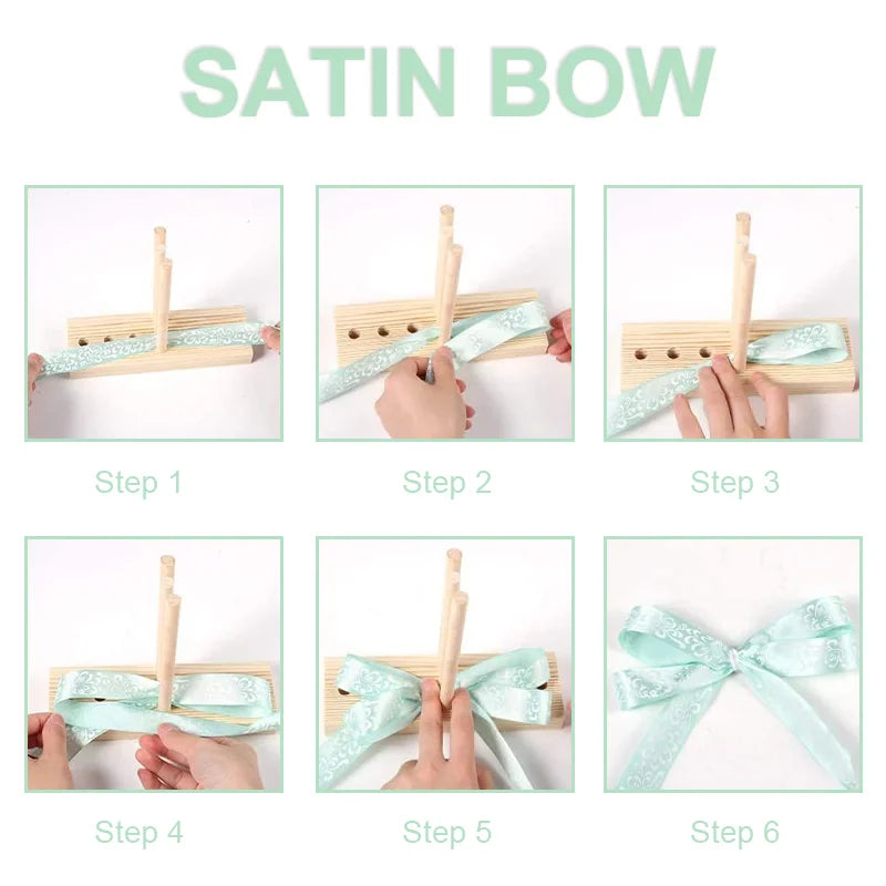 Wooden Bow Bowknot Maker 5-in-1 Ribbon Craft Tool