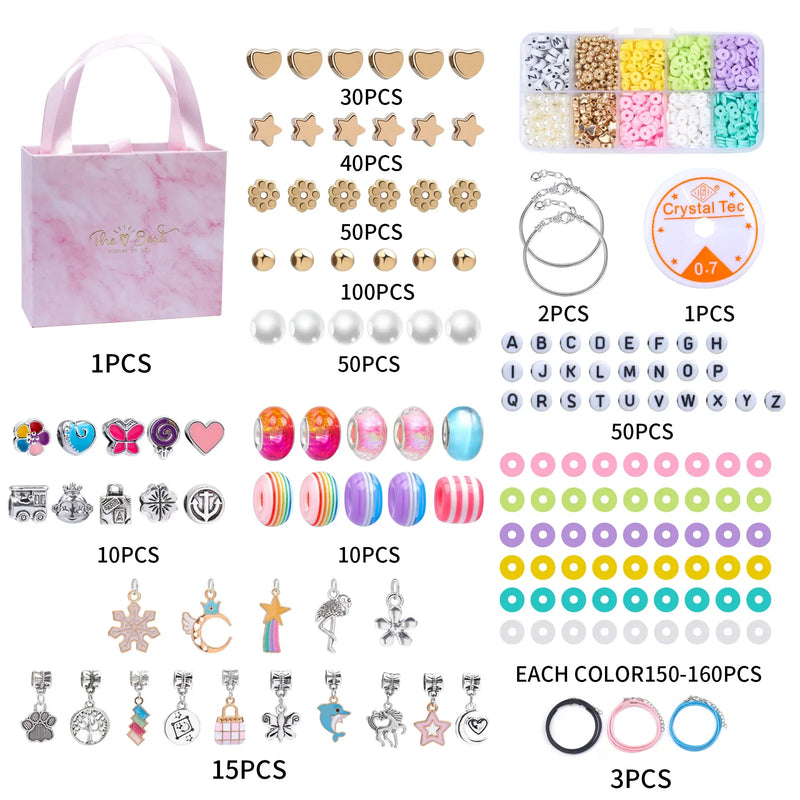 DIY Bracelet Making Kit with Charms, Beads, String
