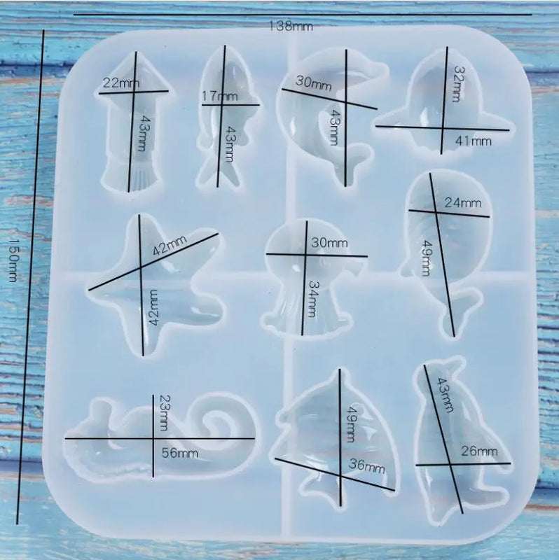 Crystal Epoxy Mould Jewelry Ocean Wind Series Small Bio Silicone Mould