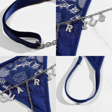 Custom Crystal Name Letters Body Chain Belt for Women Sexy Lace Bikini Thong
