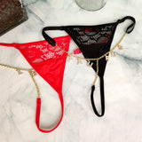Custom Crystal Name Letters Body Chain Belt for Women Sexy Lace Bikini Thong