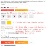Custom Crystal Name Letters Body Chain Belt for Women Sexy Lace Bikini Thong