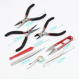 DIY Jewelry Making Tools Set with Pliers, Scissor, Tweezers & PU Bag