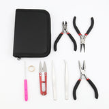DIY Jewelry Making Tools Set with Pliers, Scissor, Tweezers & PU Bag