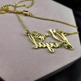 Custom Horse Unicorn Nameplate Necklace Personalized Stainless Steel Chain