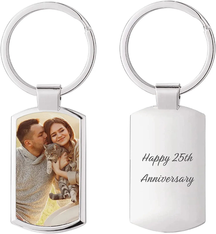 Personalized Stainless Steel Keychain with Printed Photo