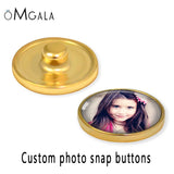 DIY Snap Buttons 12mm/18mm/20mm Silver/Golden for Necklace Jewelry