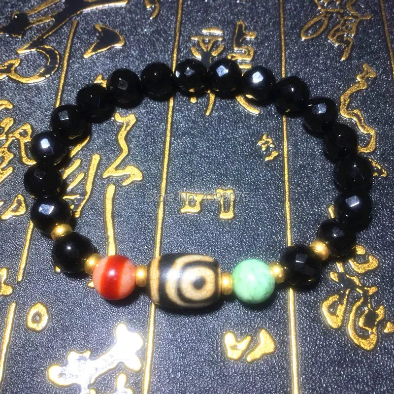 DZI Agate Bead Bracelet 8mm S925 Separated Beads Women's Bracelet