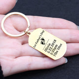 Personalized Dad Gift Baby Stats Keychain