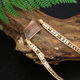 Real Leather DIY Hematite Stone Crystal 3 Strands Bracelet Women Adjustable Wrap