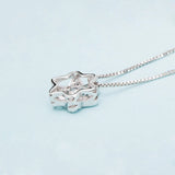 925 Silver Hexagon Star Zircon Pendant Necklace CZ Charm Women Jewelry