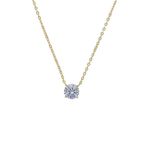 925 Silver Chain Necklace with Cubic Zircon Charm Pendant