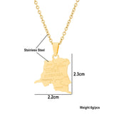 Congo Flag City Pendant Necklace Stainless Steel Ethnic Jewelry
