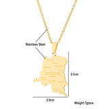 Congo Flag City Pendant Necklace Stainless Steel Ethnic Jewelry