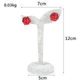 Earrings Stand Jewelry Display Studs Holder Grey Flannel Organizer