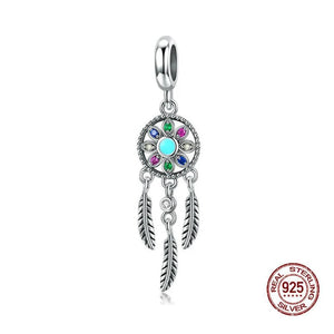 925 Silver Dream Catcher Holder Beads for Charm Bracelet Necklace DIY Jewelry