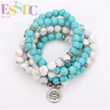 Amazonian Stone Beads Bracelets with Buddha Head Pendant
