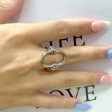 K Oval Hollow Ring Stainless Steel Curve Finger Rings For Women Jewelry Party
