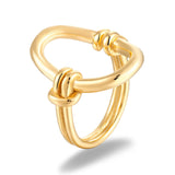 K Oval Hollow Ring Stainless Steel Curve Finger Rings For Women Jewelry Party